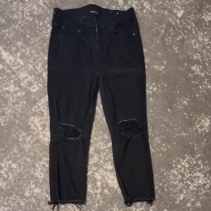 Women's Black Distressed Hi Rise Jegging